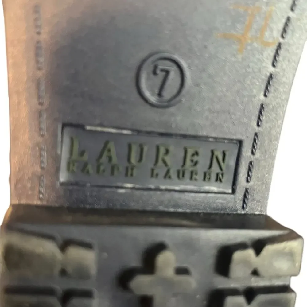 LAUREN RALPH LAUREN Rossalyn II Rain Boots in Navy Blue Buckle Detail‎ Women's 7